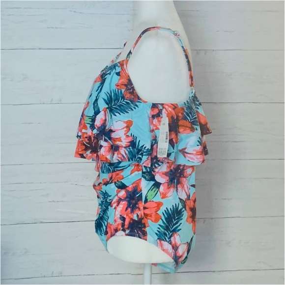 NWT Womens floral bathing suit size 16W - Picture 4 of 9